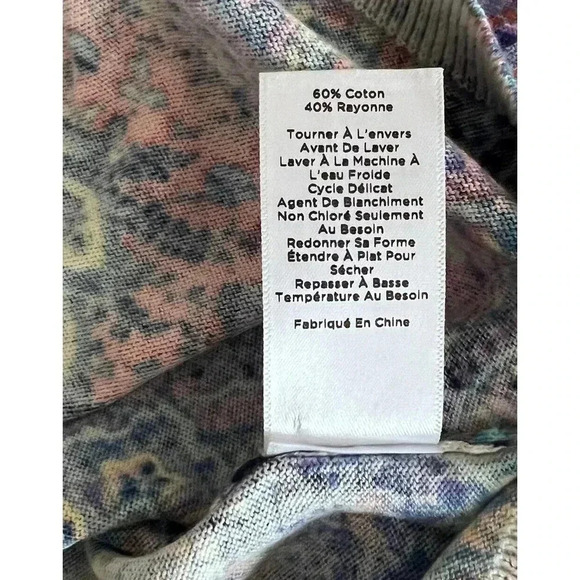 Talbots Womens Multicolor Pullover 3/4 Sleeve Sweater Size 2Xp Button Back - Picture 8 of 12